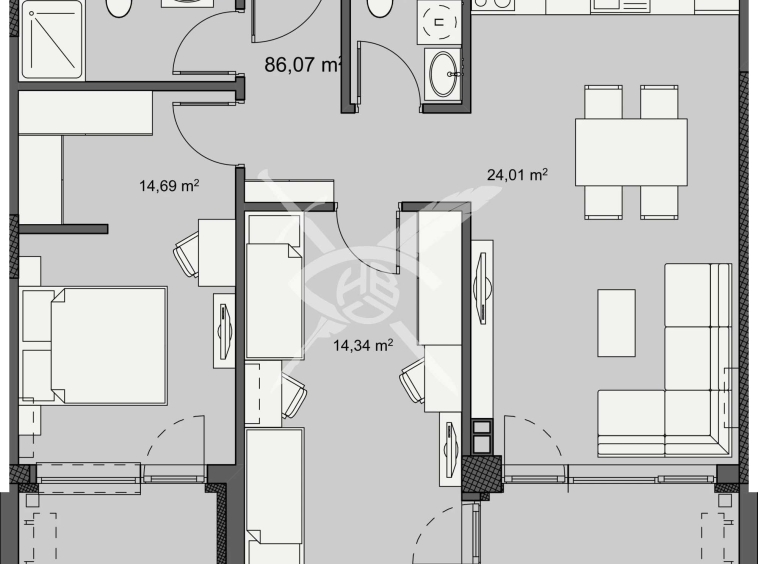 Тристаен апартамент в Бургас, Изгрев - 101 кв.м за 977 €/кв.м - Снимка #1