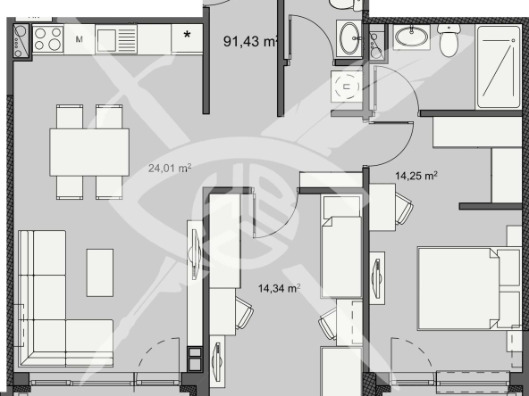 Тристаен апартамент в Бургас, Изгрев - 108 кв.м за 921 €/кв.м - Снимка #1