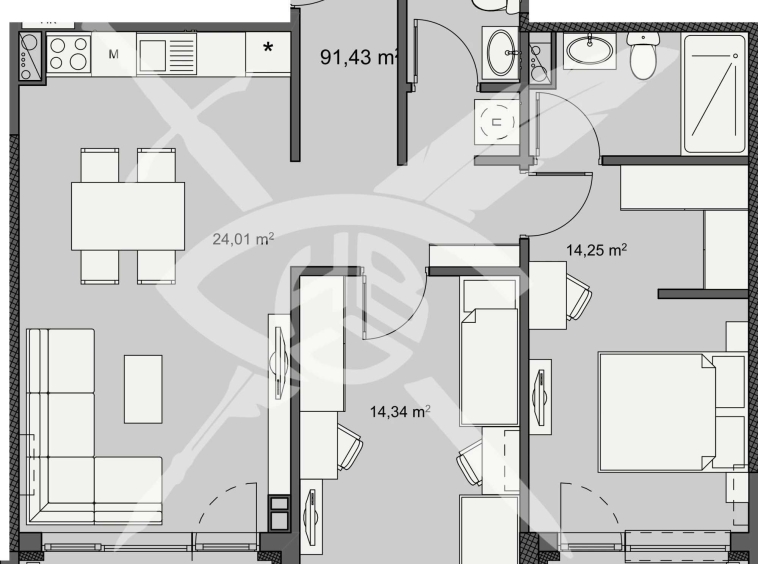 Тристаен апартамент в Бургас, Изгрев - 108 кв.м за 921 €/кв.м - Снимка #1