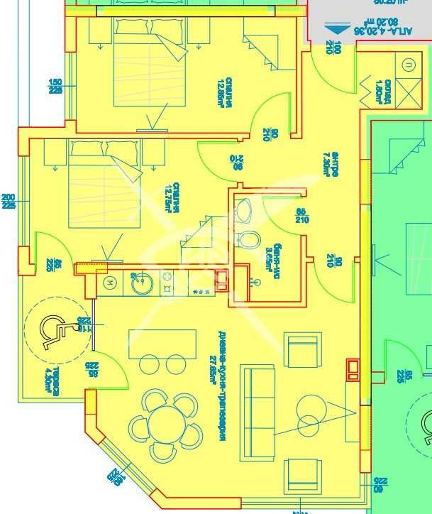 Тристаен апартамент в София, Хладилника - 80 кв.м за 674 €/кв.м - Снимка #1