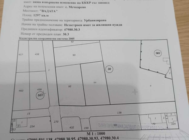 Парцел в с. Мечкарево, Област Сливен - 1297 кв.м за 9 €/кв.м - Снимка #1