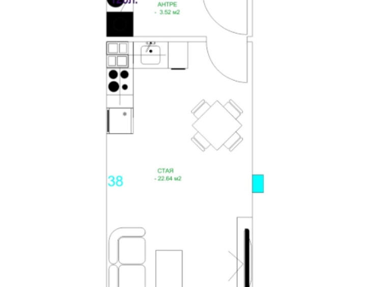 Едностаен апартамент в Пловдив, Младежки Хълм - 48 кв.м за 845 €/кв.м - Снимка #1
