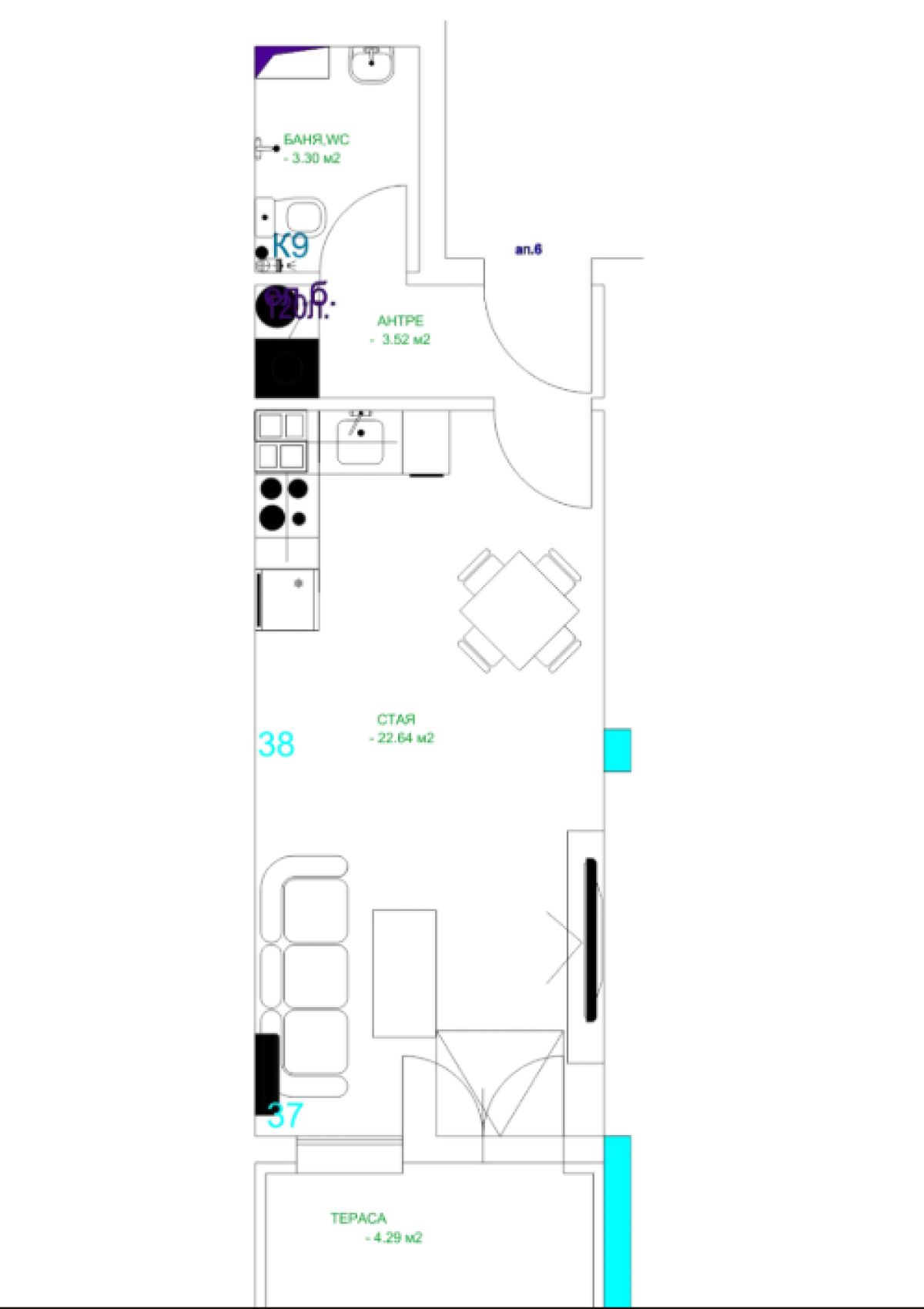Едностаен апартамент в Пловдив, Младежки Хълм - 48 кв.м за 845 €/кв.м - Снимка #1