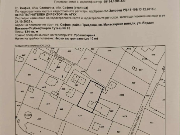 Парцел в София, в.з. Киноцентъра 3 част - 634 кв.м за 603 €/кв.м - Снимка #1