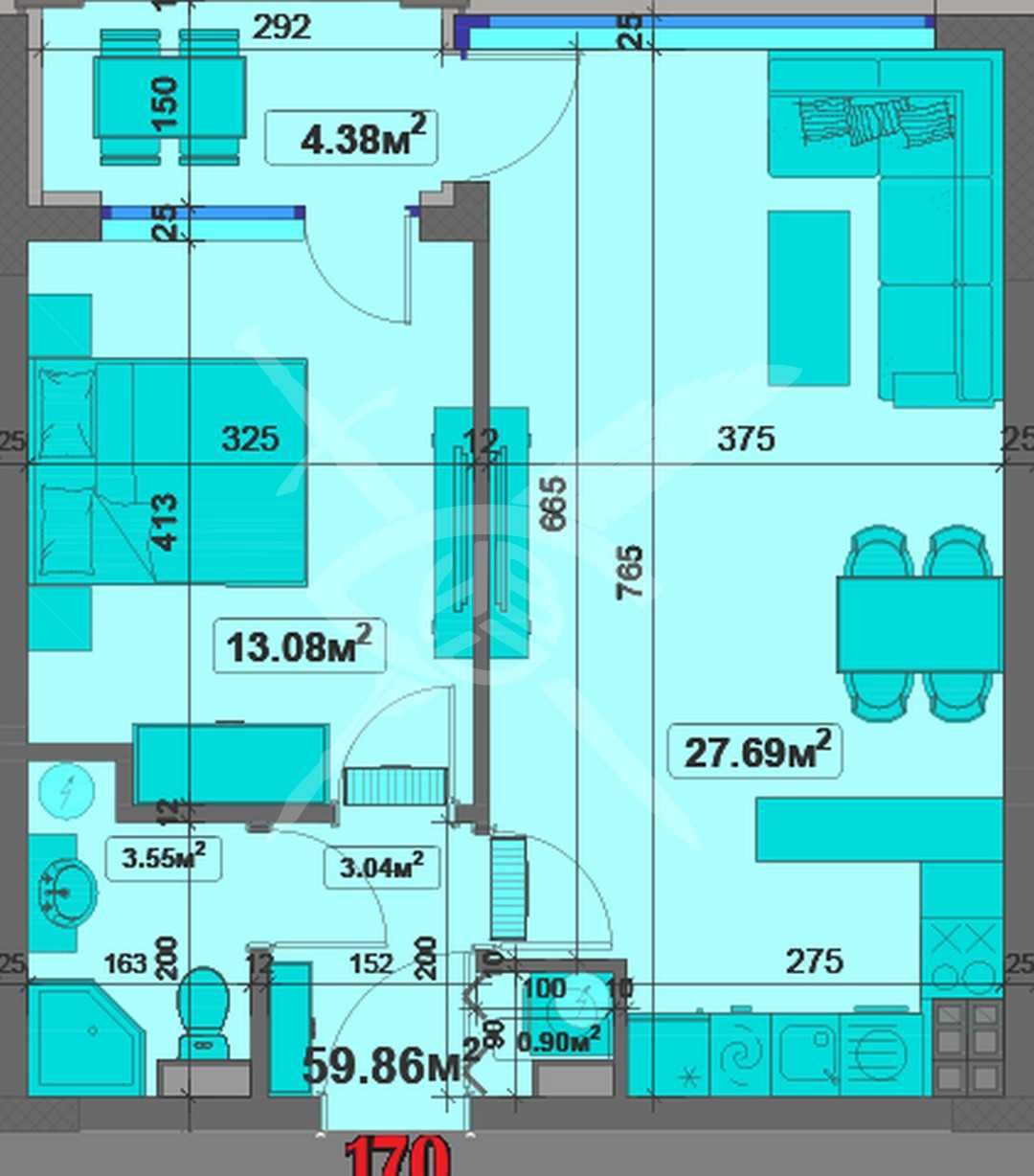 Двустаен апартамент в Варна, Чайка - 73 кв.м за 1609 €/кв.м - Снимка #1