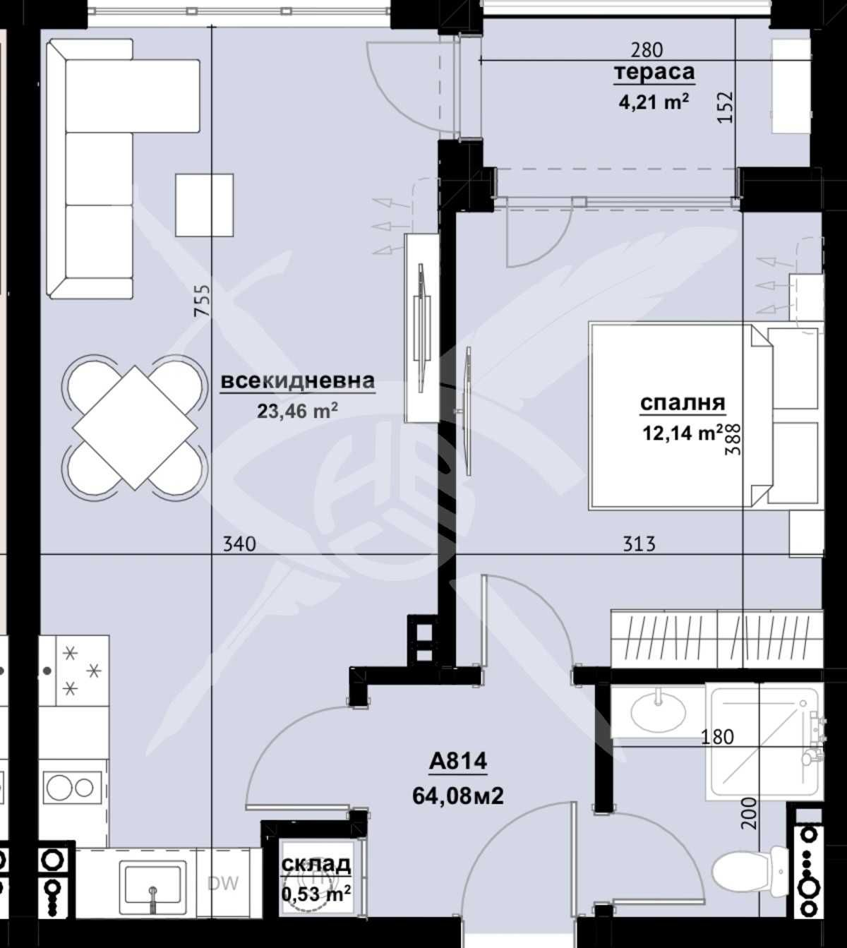 Двустаен апартамент в Бургас, Изгрев - 64 кв.м за 742 €/кв.м - Снимка #1