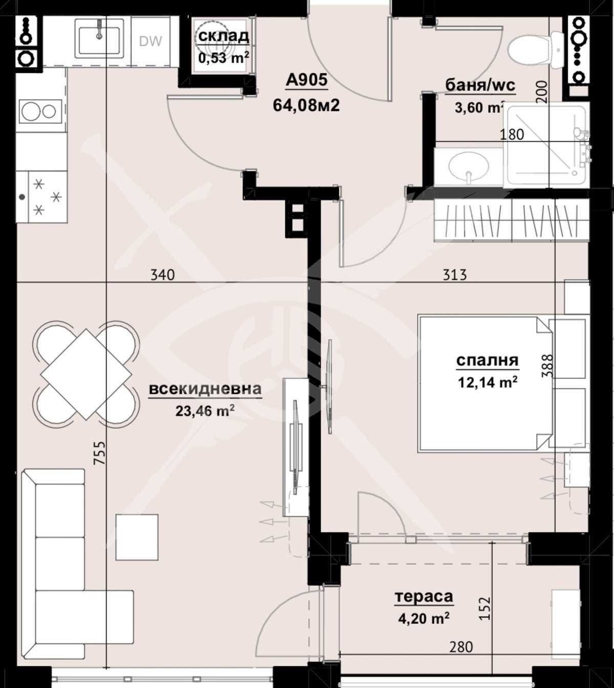 Двустаен апартамент в Бургас, Изгрев - 64 кв.м за 781 €/кв.м - Снимка #1