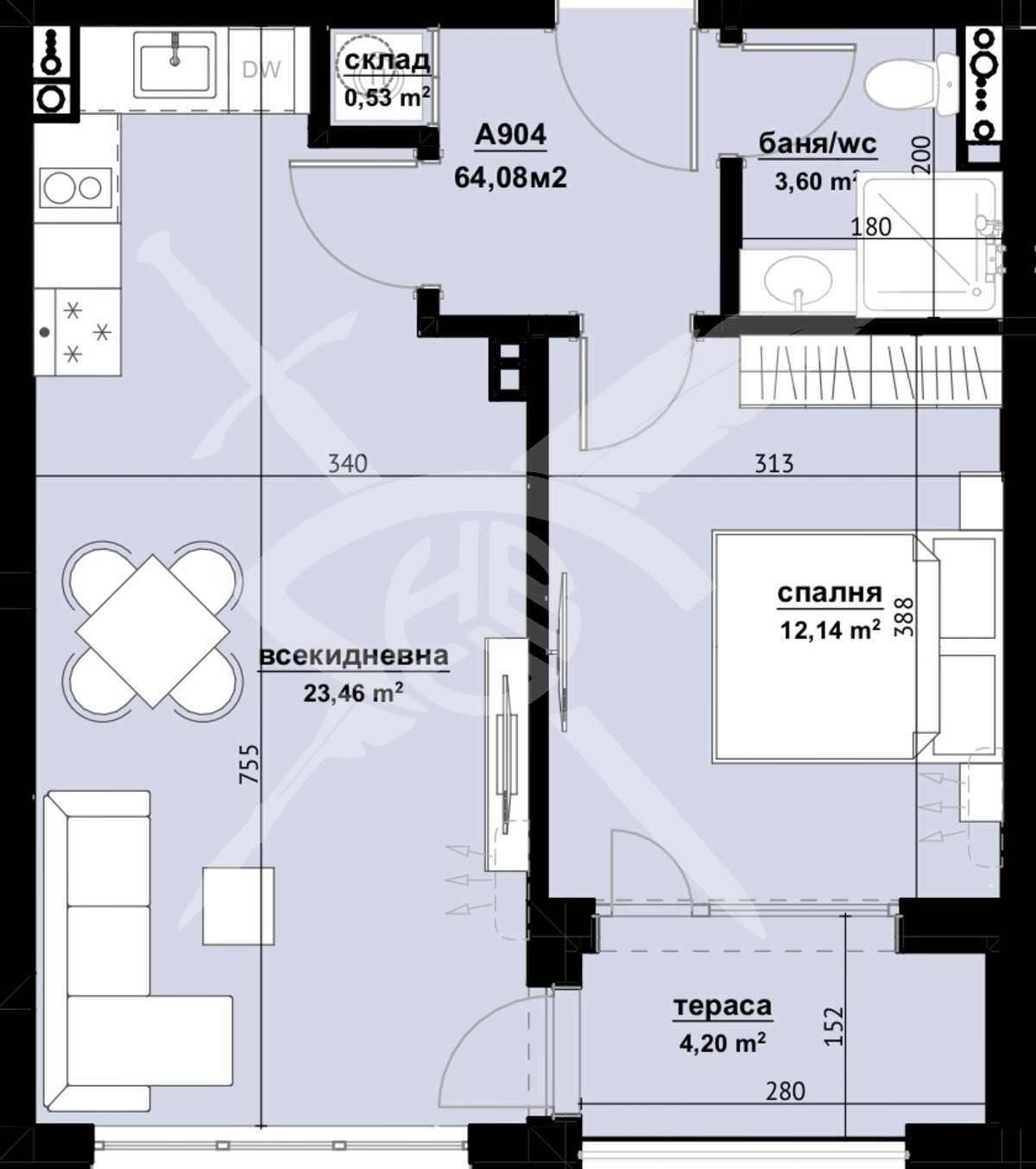 Двустаен апартамент в Бургас, Изгрев - 64 кв.м за 781 €/кв.м - Снимка #1