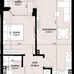 Двустаен апартамент в Бургас, Изгрев - 64 кв.м за 742 €/кв.м - Снимка #1