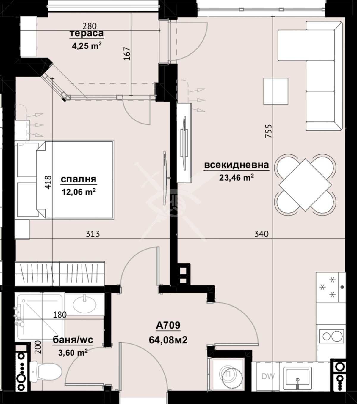 Двустаен апартамент в Бургас, Изгрев - 64 кв.м за 742 €/кв.м - Снимка #1