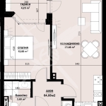 Двустаен апартамент в Бургас, Изгрев - 64 кв.м за 742 €/кв.м - Снимка #1