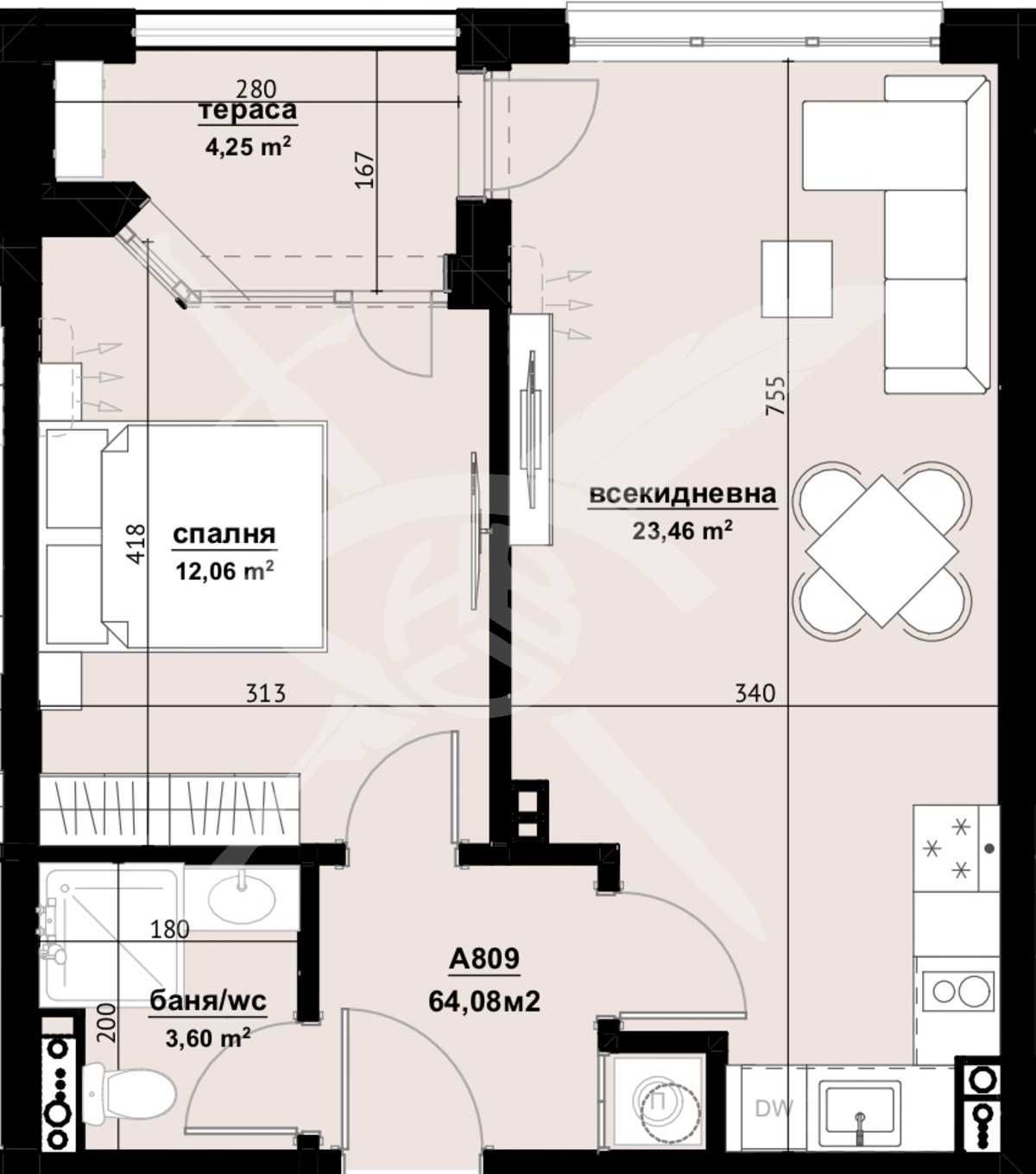 Двустаен апартамент в Бургас, Изгрев - 64 кв.м за 742 €/кв.м - Снимка #1