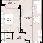 Двустаен апартамент в Бургас, Изгрев - 64 кв.м за 718 €/кв.м - Снимка #1