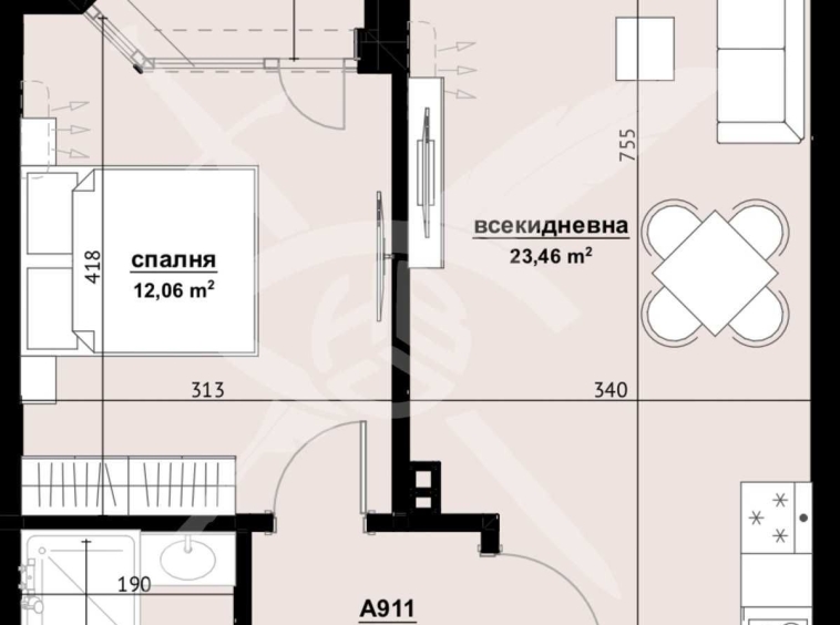 Двустаен апартамент в Бургас, Изгрев - 64 кв.м за 718 €/кв.м - Снимка #1