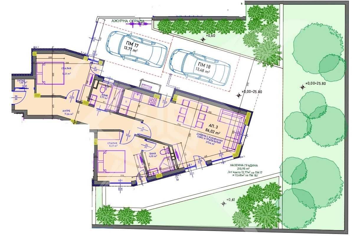 Тристаен апартамент в Бургас, Сарафово - 86 кв.м за 2135 €/кв.м - Снимка #1