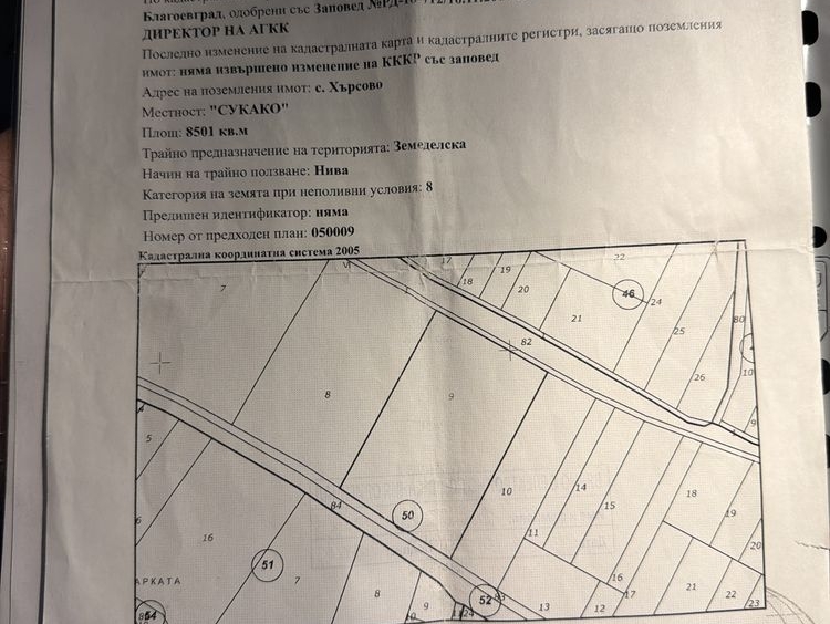 Земеделски имот в с. Хърсово, Област Благоевград -  кв.м за 1 €/дка - Снимка #1