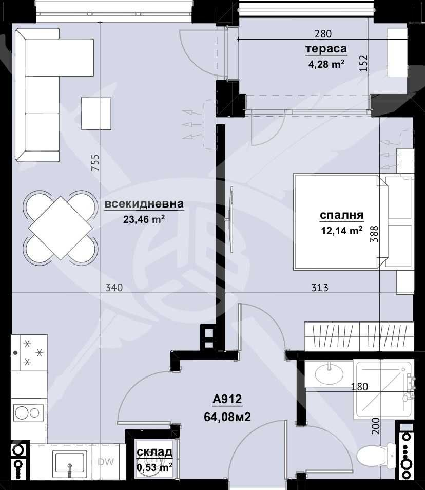 Двустаен апартамент в Бургас, Изгрев - 64 кв.м за 718 €/кв.м - Снимка #1