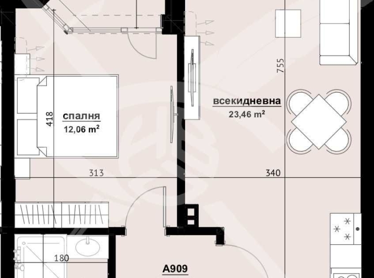 Двустаен апартамент в Бургас, Изгрев - 64 кв.м за 718 €/кв.м - Снимка #1