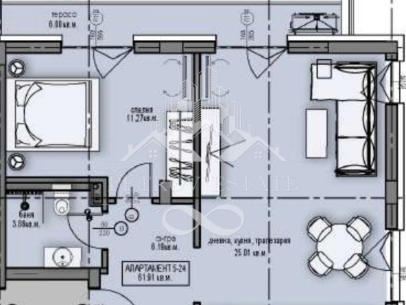 Двустаен апартамент в Велинград - 73 кв.м за 996 €/кв.м - Снимка #1