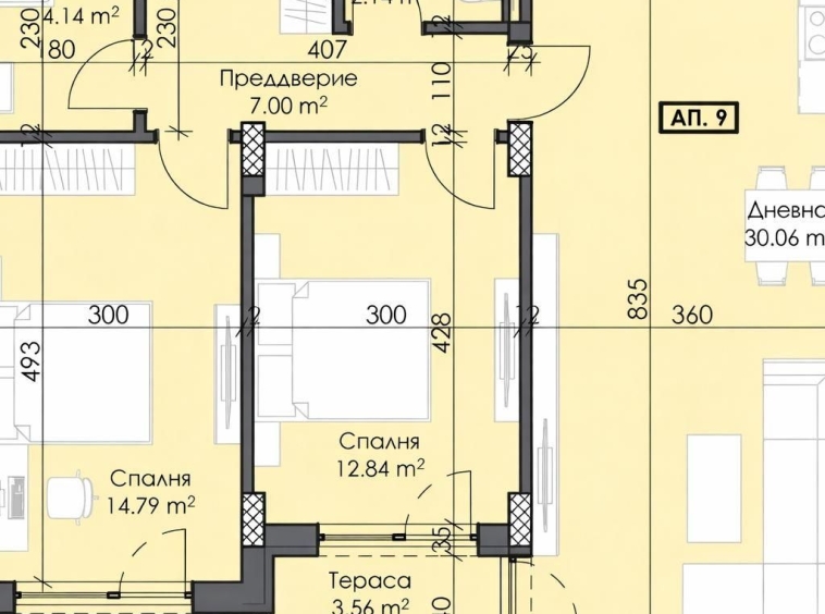 Тристаен апартамент в Пловдив, Тракия - 104 кв.м за 1279 €/кв.м - Снимка #1