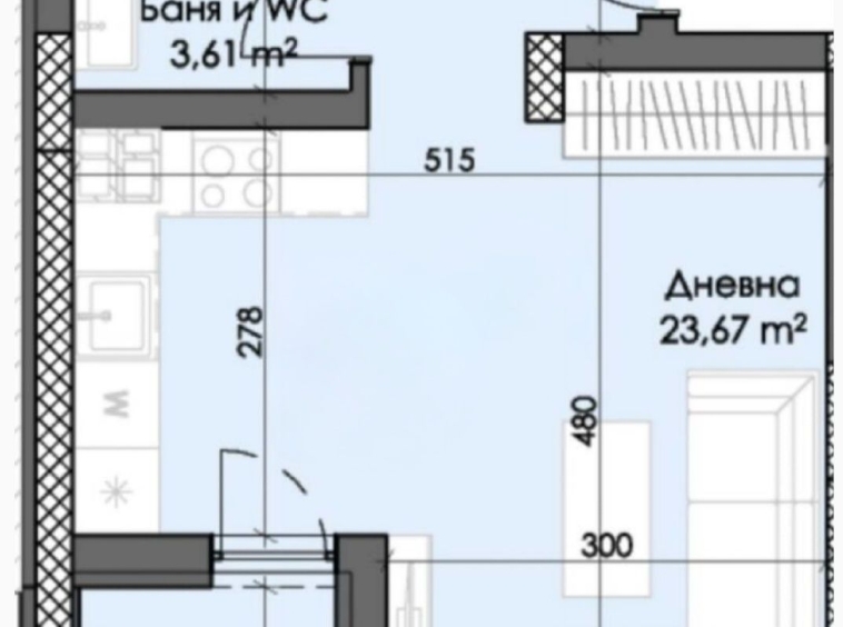 Дава се под наем Едностаен апартамент в Пловдив, Тракия - 44 кв.м за 58000 € - Снимка #1