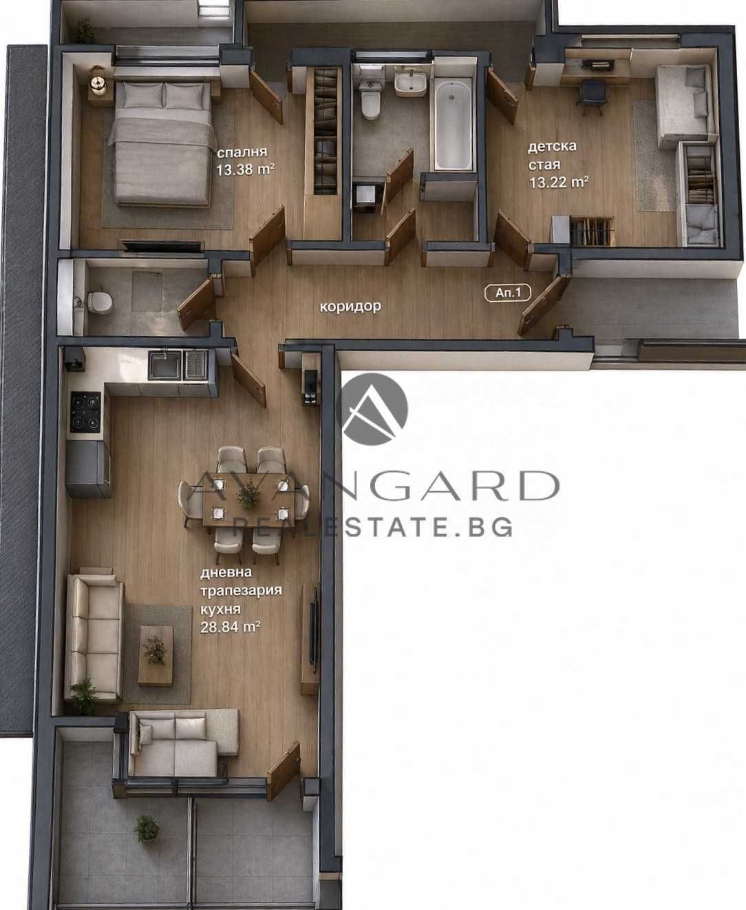Тристаен апартамент в Пловдив, Кючук Париж - 113 кв.м за 1799 €/кв.м - Снимка #1