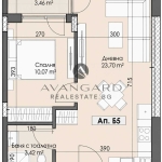 Двустаен апартамент в Пловдив, Кършияка - 55 кв.м за 1228 €/кв.м - Снимка #1