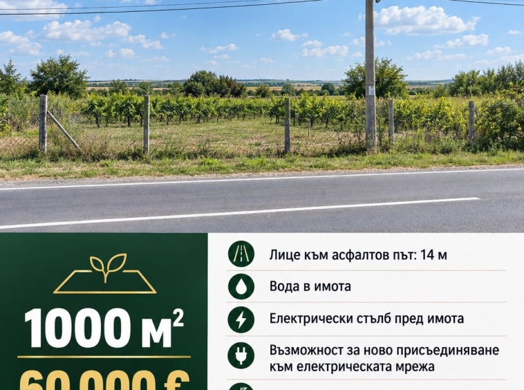 Парцел в Добрич, Център - 1000 кв.м за 60 €/кв.м - Снимка #1