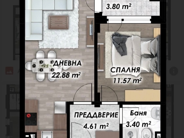 Двустаен апартамент в с. Марково, Област Пловдив - 65 кв.м за 1200 €/кв.м - Снимка #1