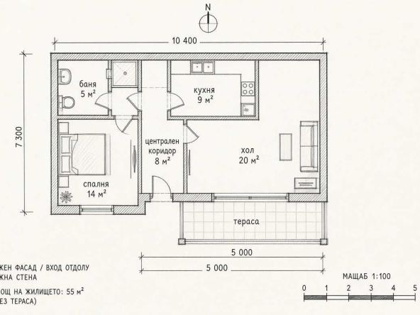 Двустаен апартамент в Силистра, Митница - 55 кв.м за 1036 €/кв.м - Снимка #1