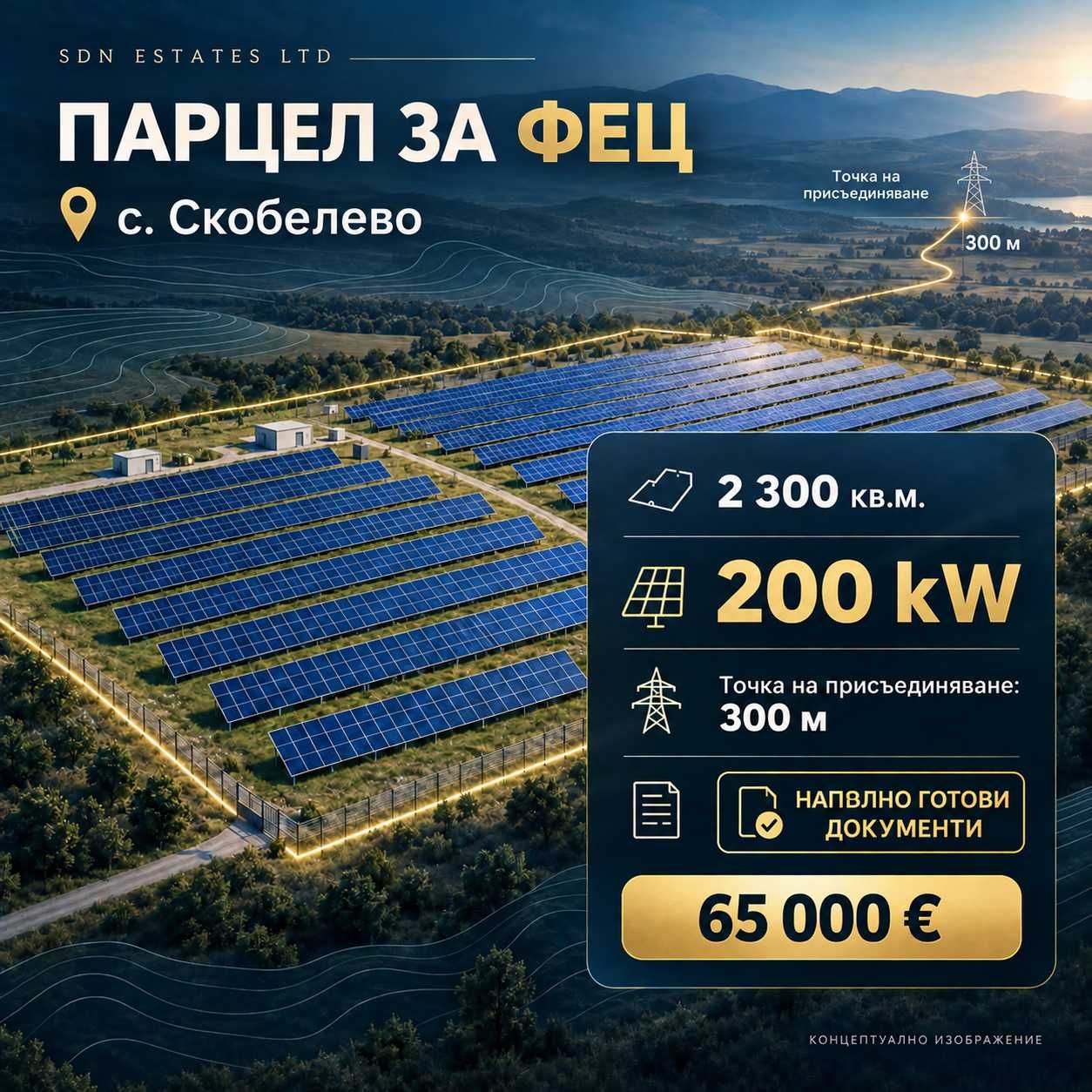 Парцел в с. Скобелево, Област Стара Загора - 2300 кв.м за 29 €/кв.м - Снимка #1