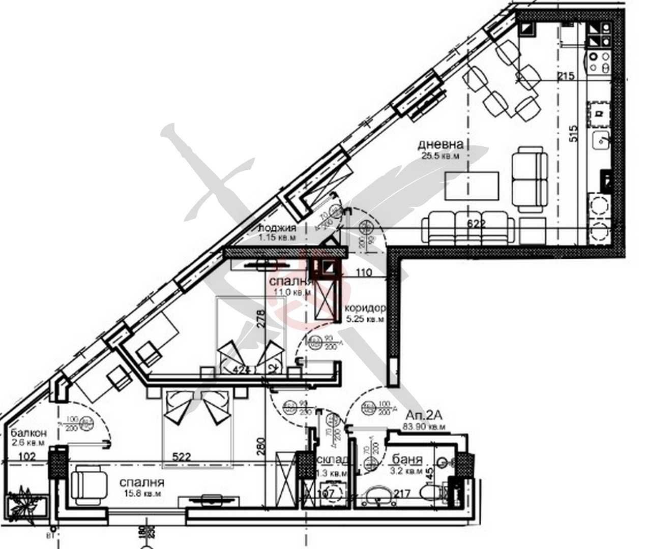 Тристаен апартамент в София, Красна поляна 2 - 94 кв.м за 1947 €/кв.м - Снимка #1