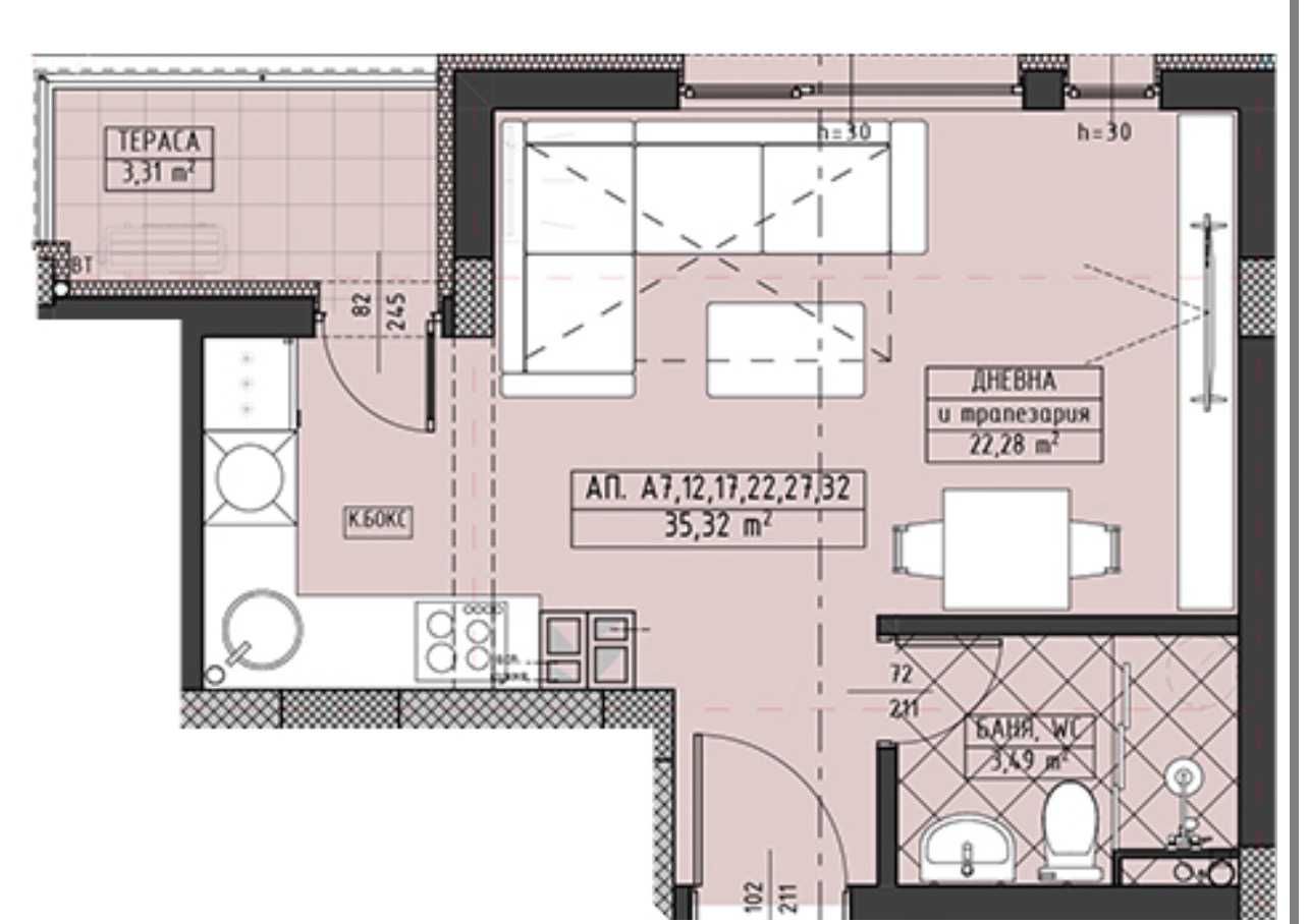 Едностаен апартамент в Пловдив, Христо Смирненски - 42 кв.м за 2096 €/кв.м - Снимка #1