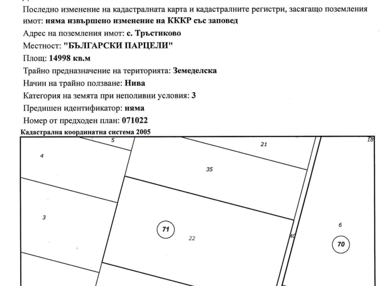 Земеделски имот в с. Тръстиково, Област Бургас за 3327 €/дка - Снимка #1