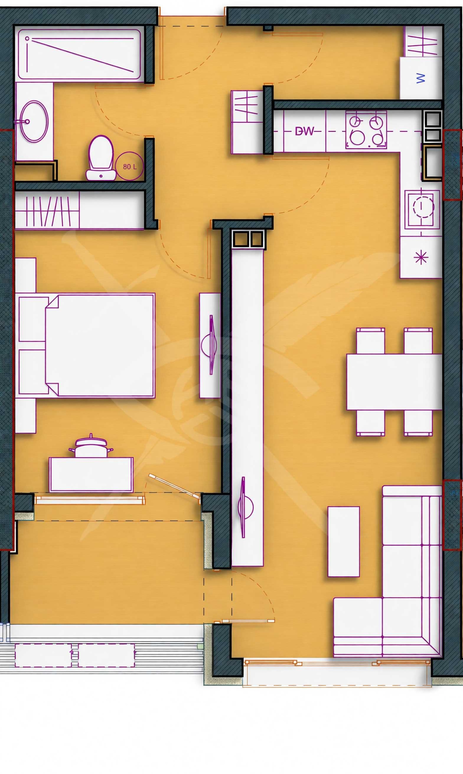 Двустаен апартамент в Бургас, Изгрев - 68 кв.м за 1677 €/кв.м - Снимка #1