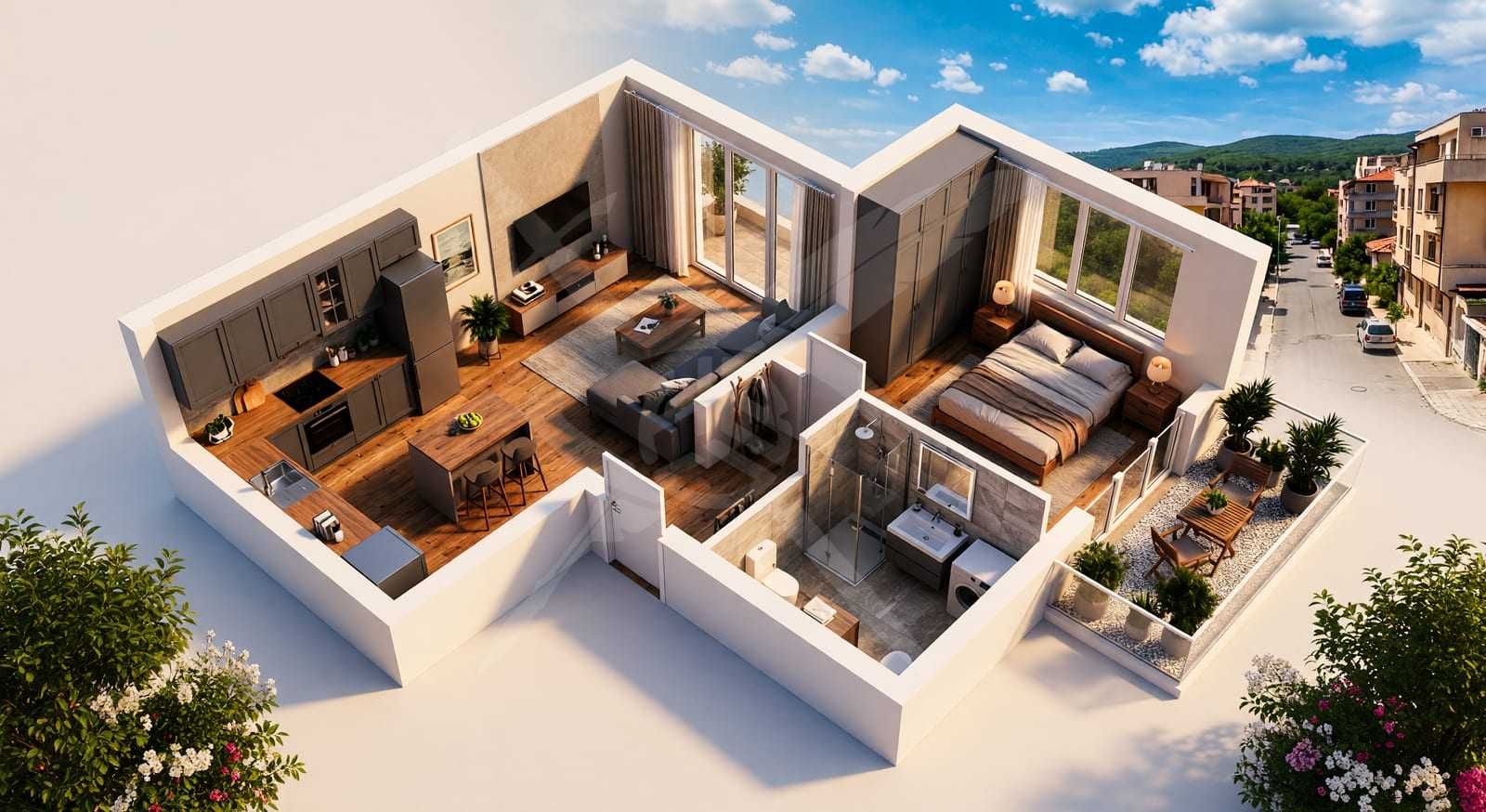 Двустаен апартамент в Бургас, Възраждане - 69 кв.м за 2392 €/кв.м - Снимка #1