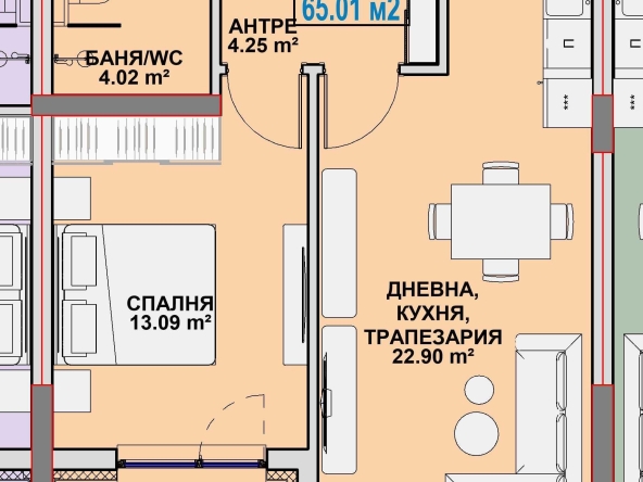 Двустаен апартамент в Бургас, Славейков - 65 кв.м за 1551 €/кв.м - Снимка #1