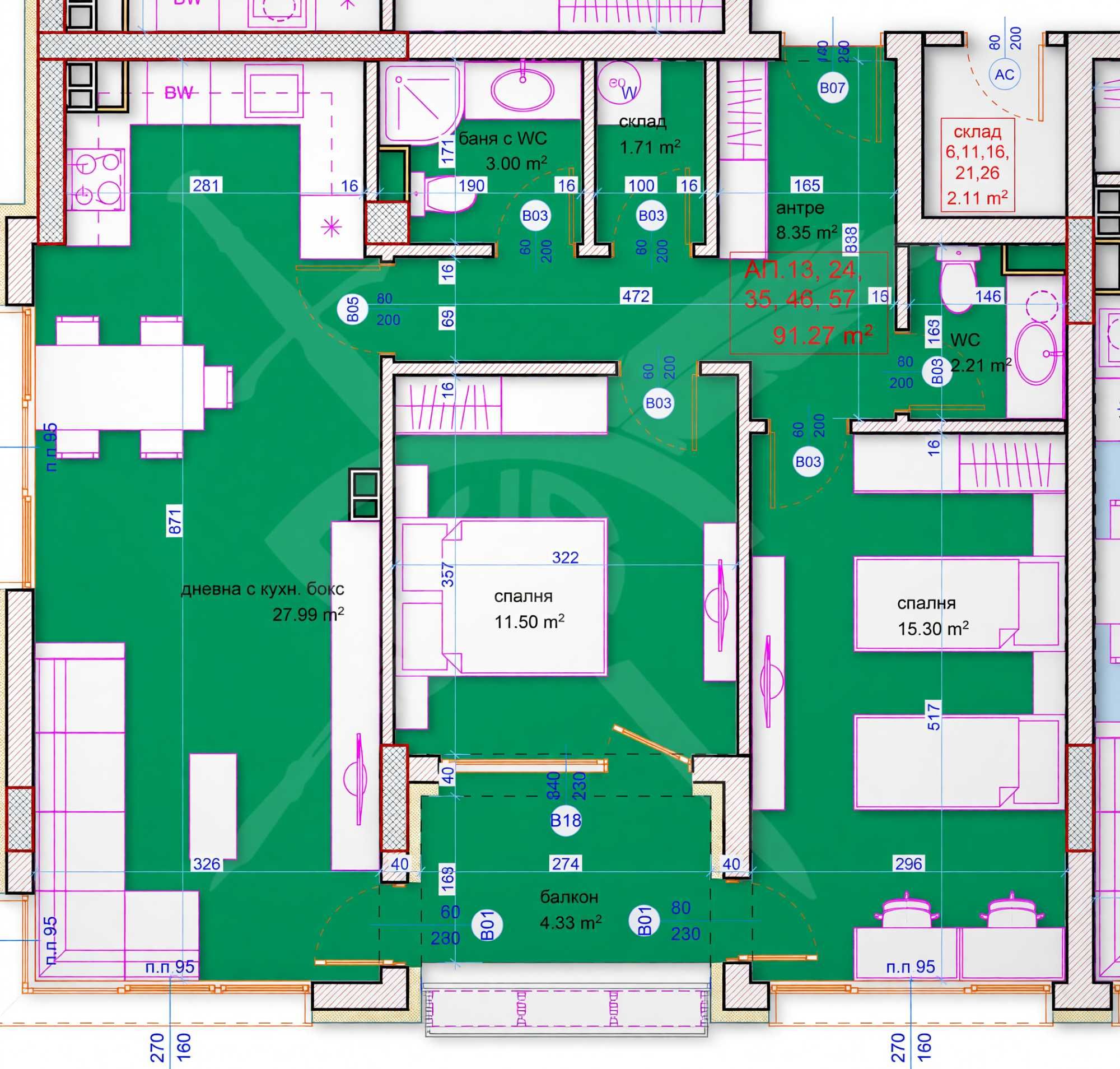 Тристаен апартамент в София, Хладилника - 108 кв.м за 1625 €/кв.м - Снимка #1