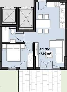 Двустаен апартамент в Пловдив, Тракия - 68 кв.м за 1450 €/кв.м - Снимка #1