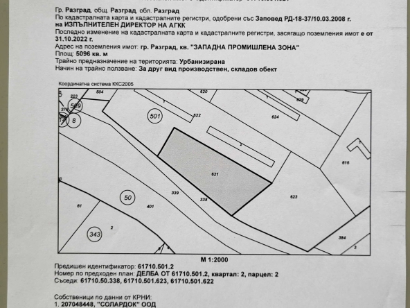 Парцел в Разград, Промишлена зона - Запад - 5096 кв.м за 38 €/кв.м - Снимка #1