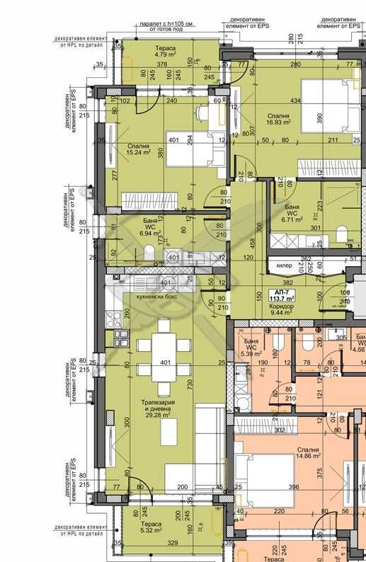 Тристаен апартамент в Пловдив, Остромила - 130 кв.м за 1324 €/кв.м - Снимка #1
