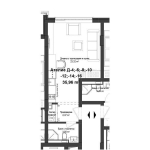 Едностаен апартамент в Пловдив, Гагарин - 44 кв.м за 984 €/кв.м - Снимка #1