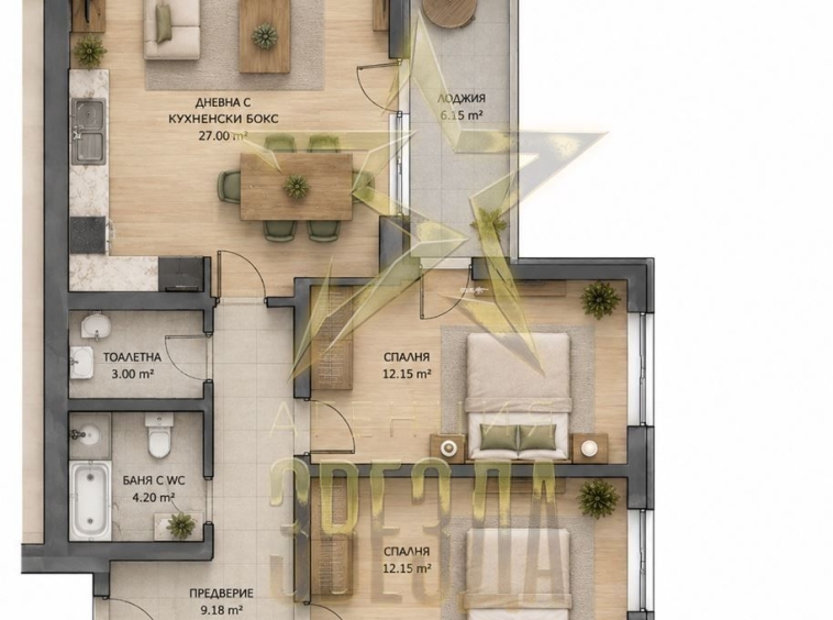 Тристаен апартамент в Пловдив, Южен - 102 кв.м за 950 €/кв.м - Снимка #1